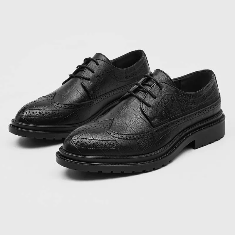 Classic Style Men Fashionable Lace Up Carved Oxford Shoes for Spring New  Comfortable Business Formal Casual Block Leather Shoes