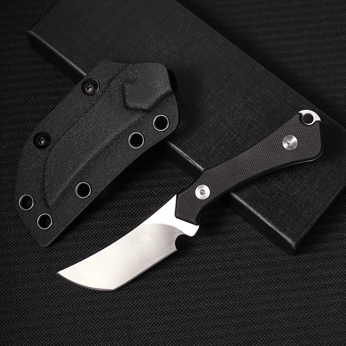 Wilderness Camping EDC Fixed Straight Knife, made of 5CR steel, G10 handle with sheath. Essential survival tool for hiking, adventure, rescue, camping, suitable for father's day, birthday, Christmas gift