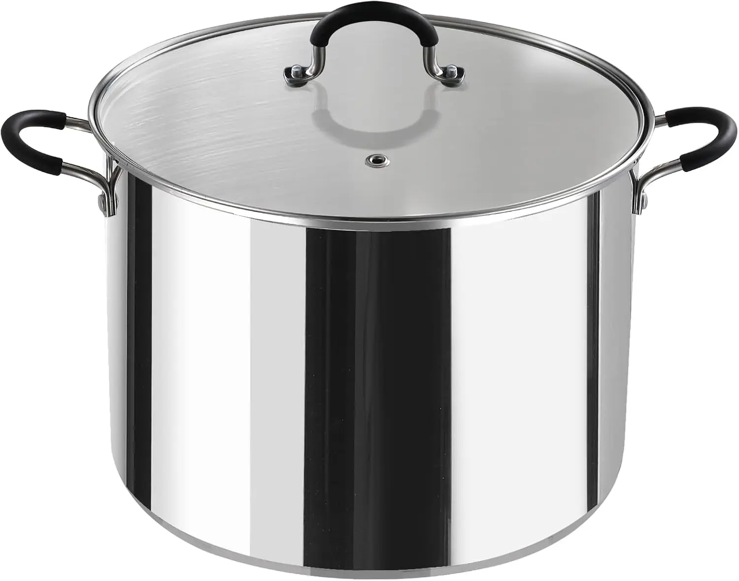 

20 Quart Stainless Steel Stockpot with Lid, Induction Compatible, Stay-Cool Handles for Cooking