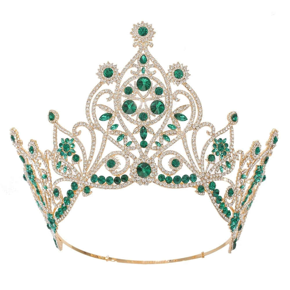 Luxury Rhinestone Bridal Tiara Crystal Pageant Crown Queen Wedding Birthday Party Miss Contest Photoshoot Accessory