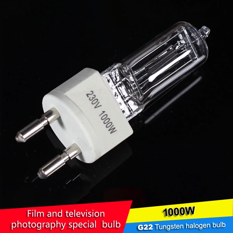 

Photography 1000W Spotlight Bulb Film and Television Tungsten Filament Warm Color Lamp Tube Camera Halogen Tungsten Bulb G22