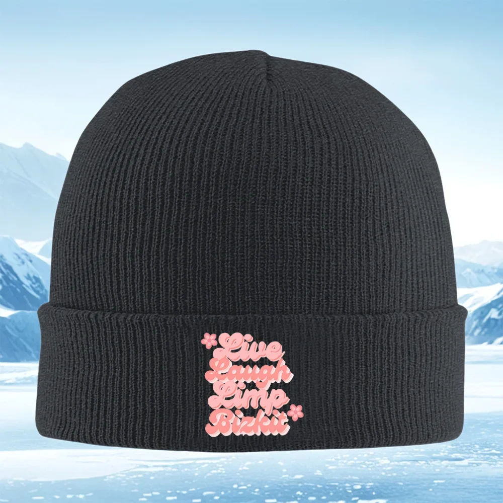 2026 Live Laugh Limp Bizkit flower design Men Women Unisex Knitted Hat Beanie Pullover Cap Winter Thermal Warm Christmas Outdoor