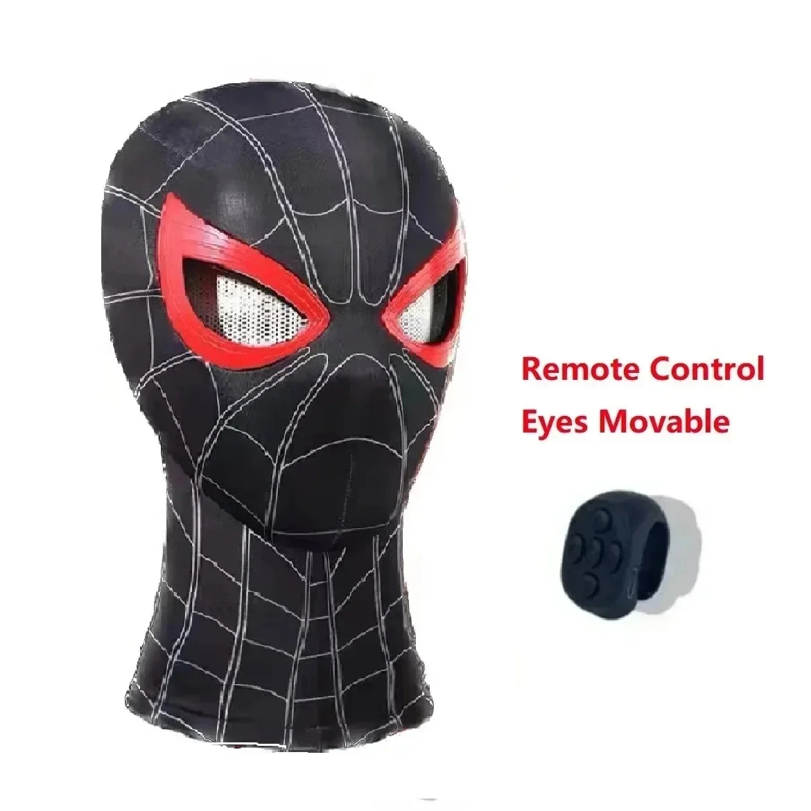 Beweegbare afstandsbediening ogen Spiderman masker Spiderman masker Peter Parker Halloween cosplay kostuum masker spandex stof materiaal