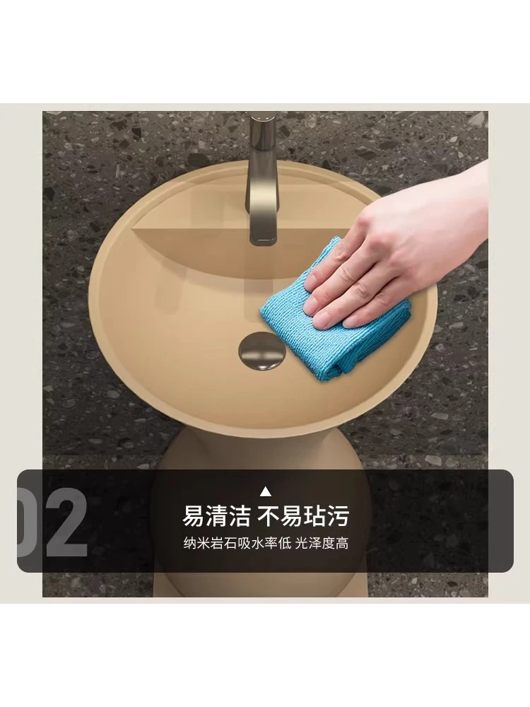 

Wabi Sand Wind Premium Personality Wash Basin Floor-to-ceiling Wash Table Creative Art Hotel Pillar Basin