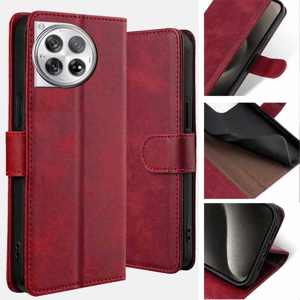 Business Book Style RFID Multi Card Cover For Oneplus 12 12R 11 11R 10 Pro 10T Magnetic Buckle Leather Flip Phone Case Coque