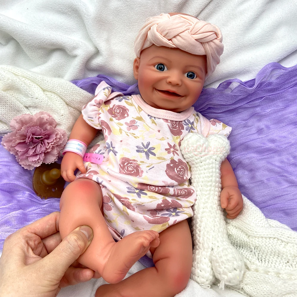 17 بوصة كامل الجسم السيليكون ولد من جديد طفل فتاة لمسة ناعمة واقعية وزن العلاج دمية حديث الولادة رفيق للأمهات المحزنات
