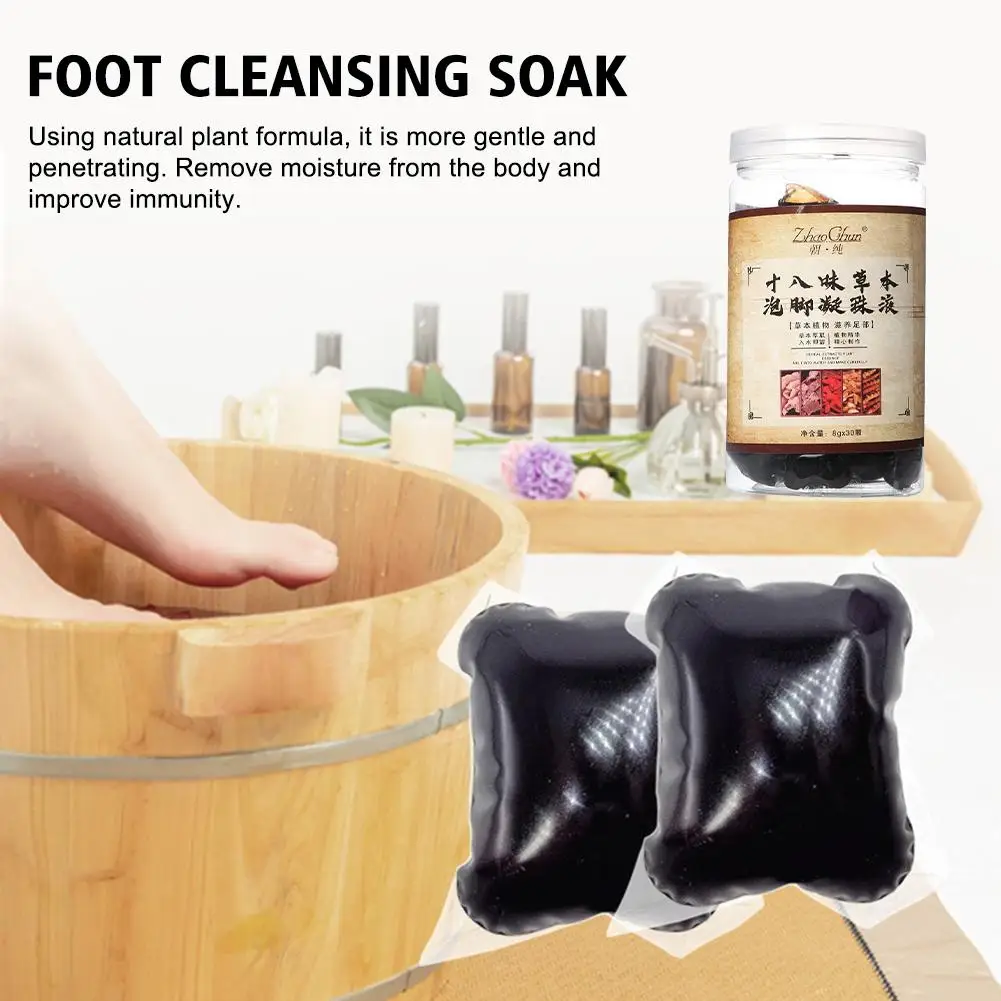 10/30pcs Foot Cleansing Soak Gel Beads Herbal Slimming Foot Bath Up Detox Relieve Fatigue Swelling Lymphatic Drainage Foot Soak