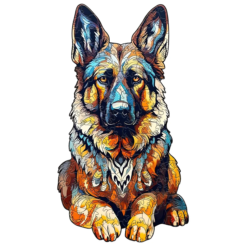 

German Shepherd Dog Art Irregular Wooden Puzzle Adults Fun Room Decor Anti Stress Fidget Toys Cutecore Juegos De Mesa Best Gift