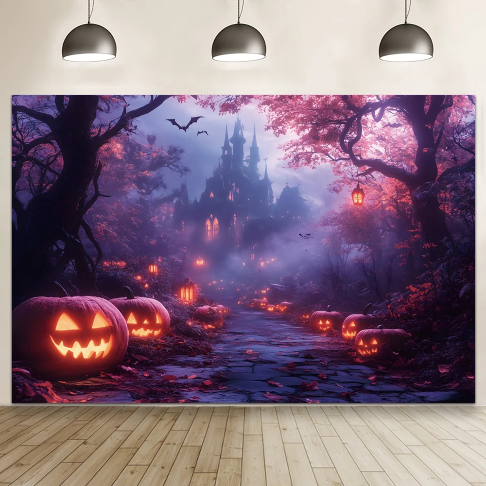 사진을위한 할로윈 사진 배경 성 공포 안개가 자욱한 해골 묘지 할로윈 파티 Photozone 배경