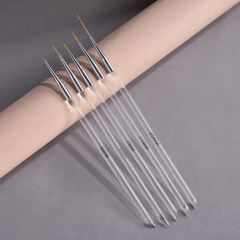 מסמר אניה מברשת 5 יח'\סט ציור מקצועי ציור ציור ג 'ל לק עלים גפנים אמנות קישוט עט מניקור ערכת כלים