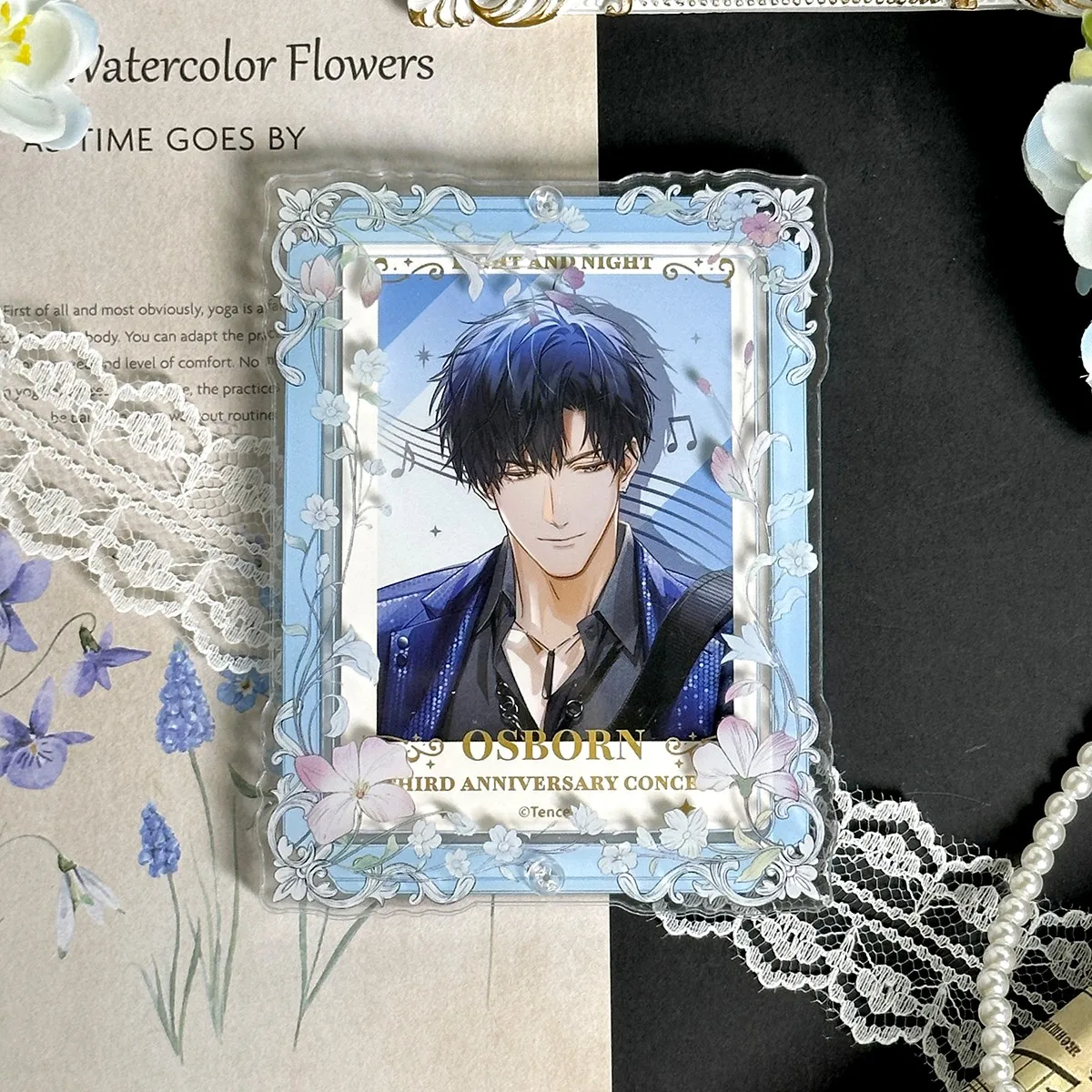 Floral Vine Acrylic Photo Frame 3-Inch Shaker Charm Display for Aesthetic Collectibles, Polaroid Idol Photocards DIY Magic Frame