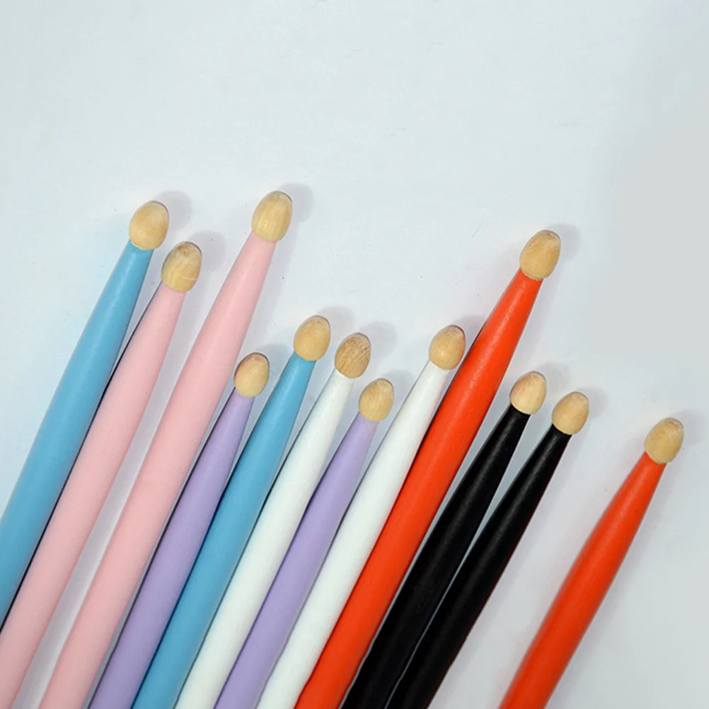

Wooden Drumsticks Bright Color Lightweight For Drum Set Electronic Drums Practice Kids Adults Percussion Sticks Instrument