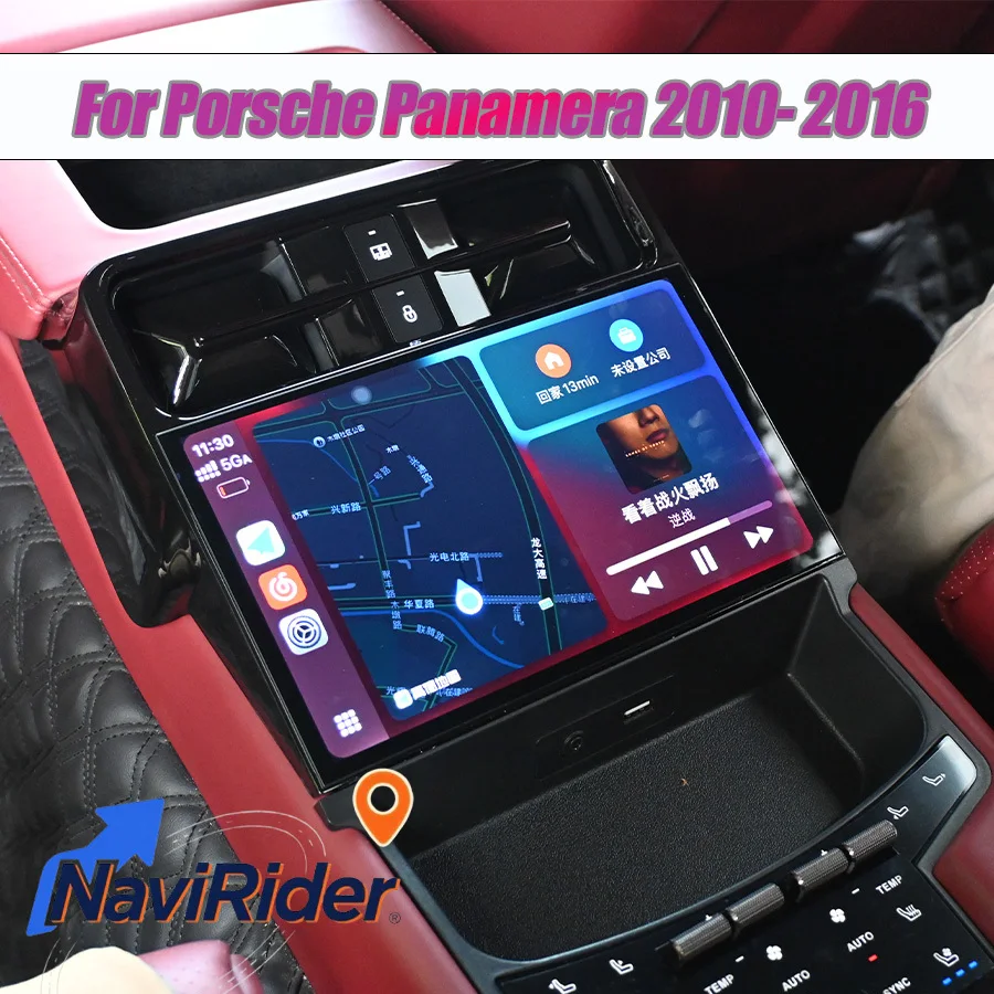 9 بوصة تكييف الهواء الخلفي 2K شاشة تعمل باللمس لوحة التيار المتناوب لبورشه باناميرا 2010 - 2016 مشغل فيديو الوسائط المتعددة وحدة رئيس أندرويد #2