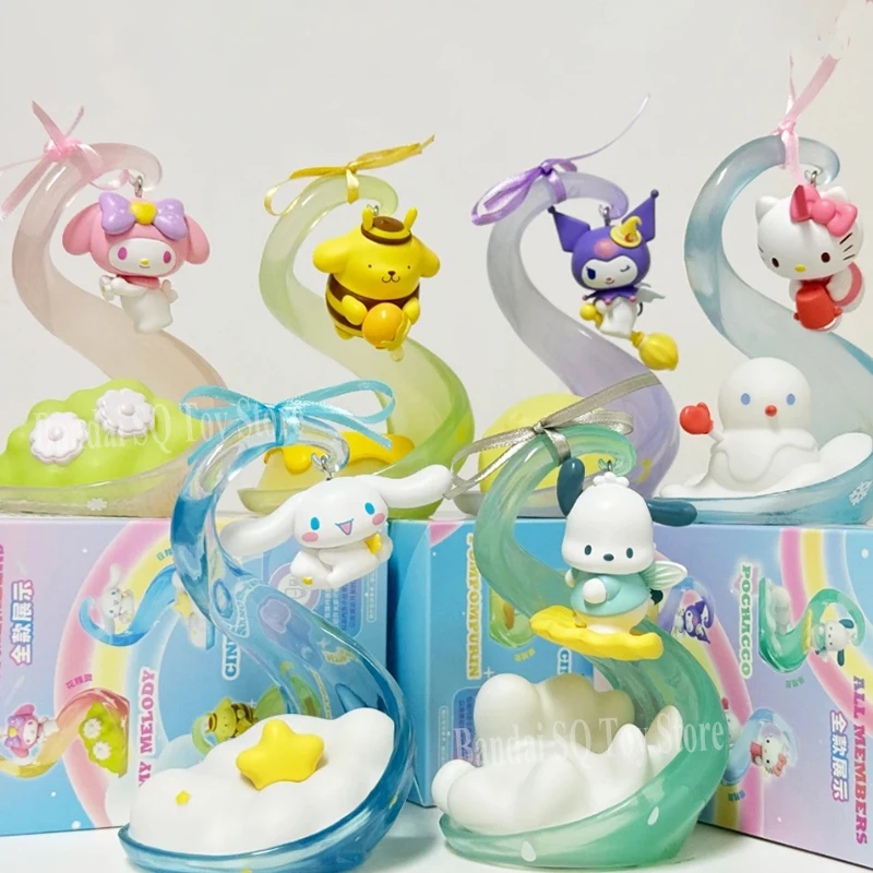 Sanrio Kuromi Cinnamoroll My Melody Night Light Figure Hello Kitty Pompom Purin Pochacco Luminous Elf Action Figurine Kawaii Toy