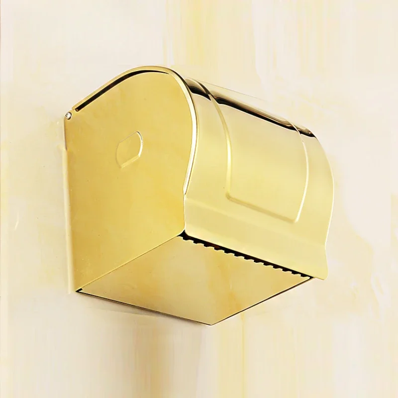 Gold Plated Tissue Box Waterproof Toilet Paper Container Bathroom Storage Rack European Style Holder Decorative And Functional