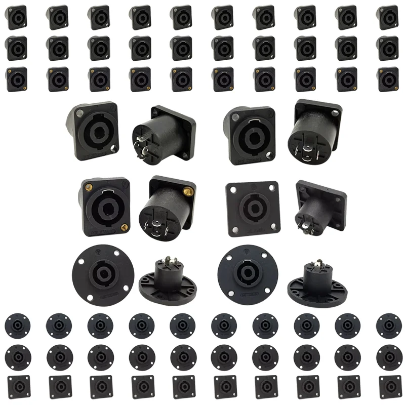 

5/20/100PCS 4 Pin Speakon Female Jack Socket Power Plug Audio Connector Loudspeaker Amplifier Converter Cable Plug With Lock