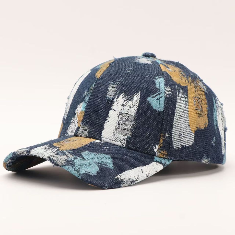  New personalized graffiti baseball cap, trendy Japanese style hard top outdoor sunshade cap 