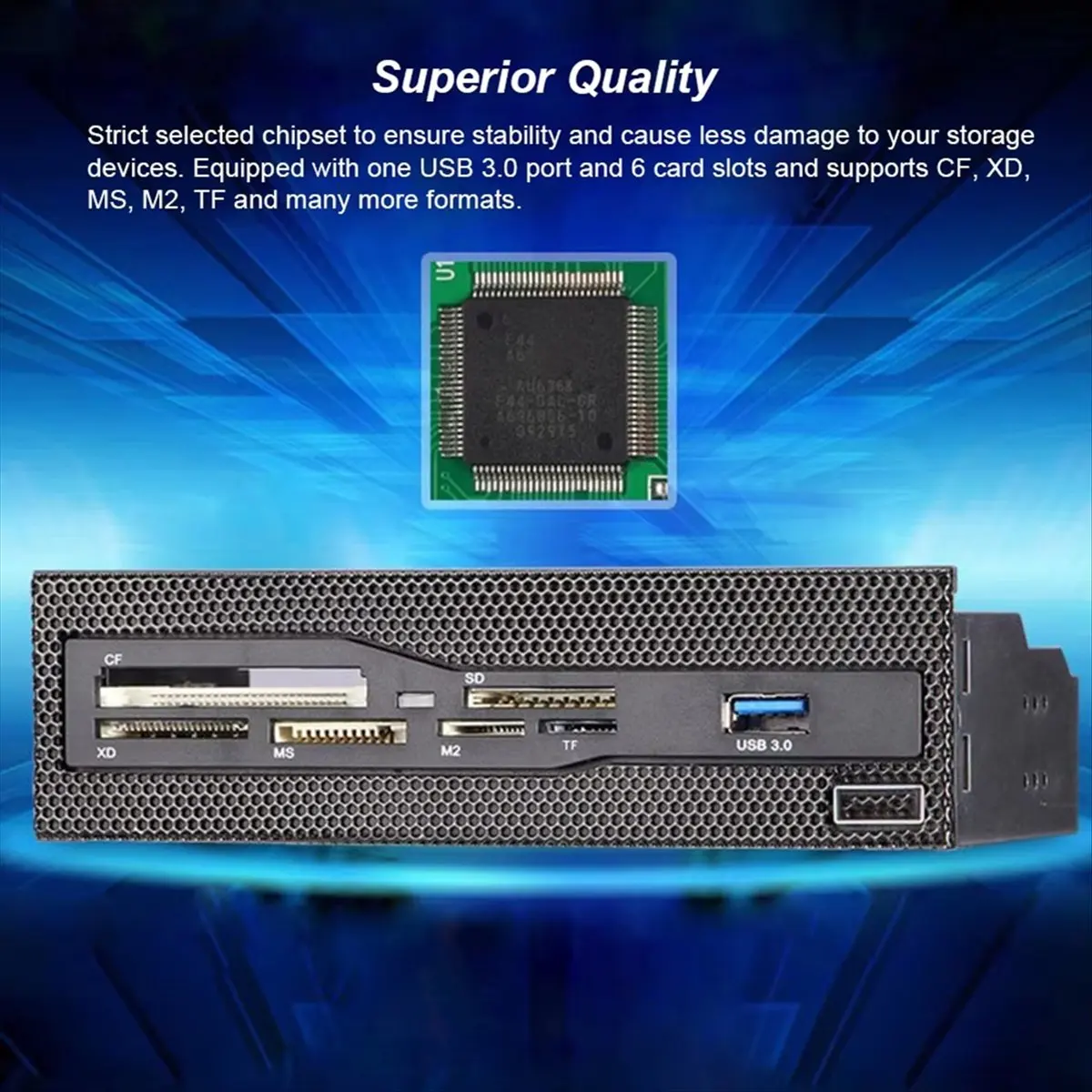 L77A 5.25In Internal Card Reader Media Multi-Function Dashboard PC Front Panel USB 3.0 Support XD MS M2 TF SD Card Reader