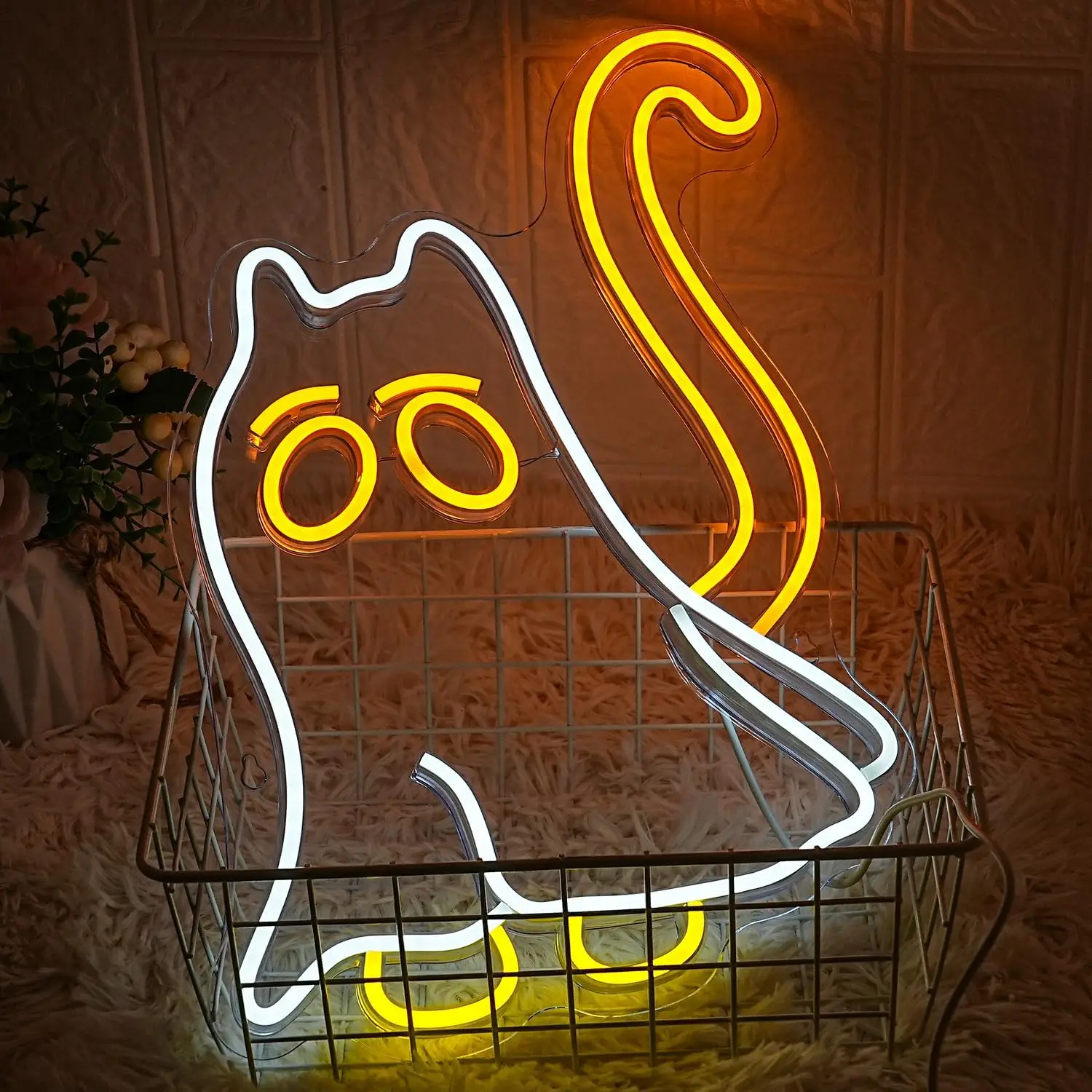 Imagem -04 - Cat Ghost Neon Signs For Room Decoration Halloween Party Luzes Led Reguláveis Wall Light up Sign Gatos Assustadores Quarto Usb Powered