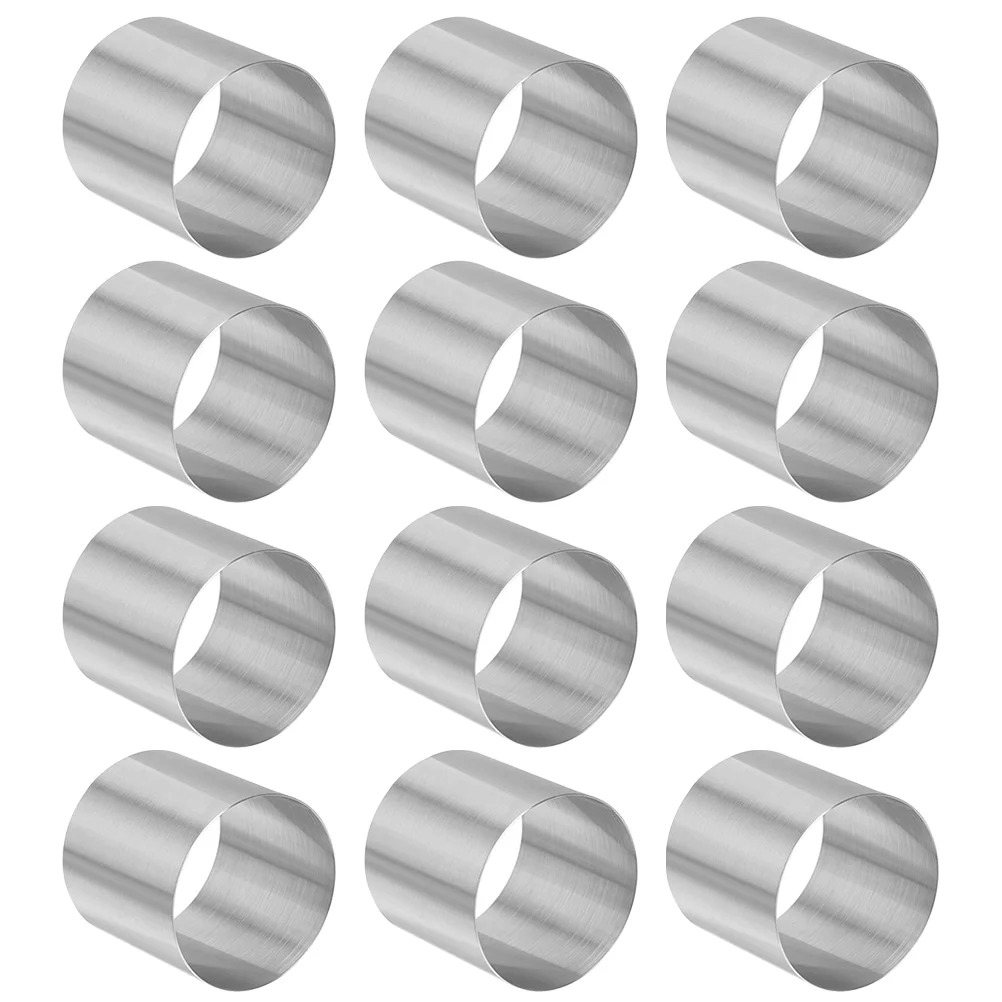 

12 Pcs Ring Cake Mold Roasting Pan Baking Tray Loaf Silver Stainless Steel Travel Black