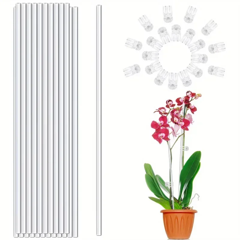 2026-Clear Acrylic Plant Stakes for Garden Transparent Orchids Tomatoes Potted Flowers Climbing Frame Vines Fixing Rod Stake