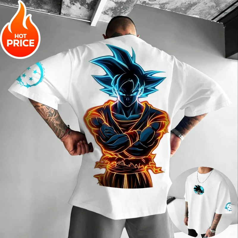 

Dragon Ball Goku Printed Cotton Short-sleeved American Men's and Women's Summer Breathable Sports Loose Round-neck T-shirts