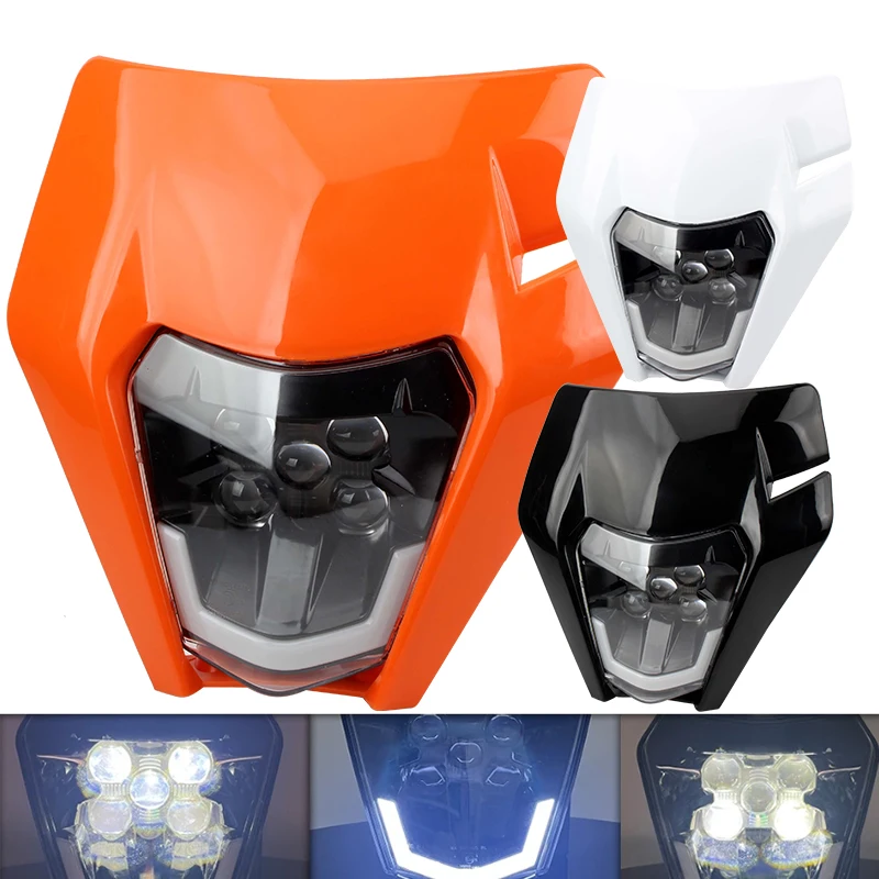 

for KTM EXC SX Fairing Wick Dirt Bike Supermoto Motocross Headlamp Accessories Headlights Enduro Motorcycle LED Headlight Plate