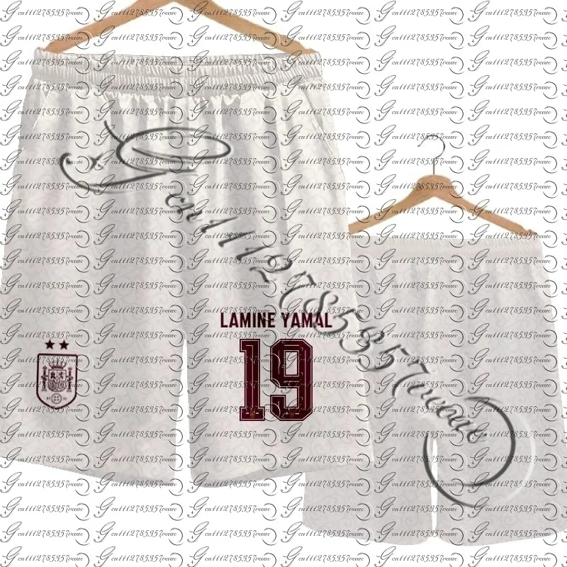 2026 Spanien Team Uniform Yamal Fußball Fan Uniform Schnelltrocknende Kurze Hosen Herren Freizeithosen Sporthosen Familien-Kinder-T-Shirts 3D – Detail 8