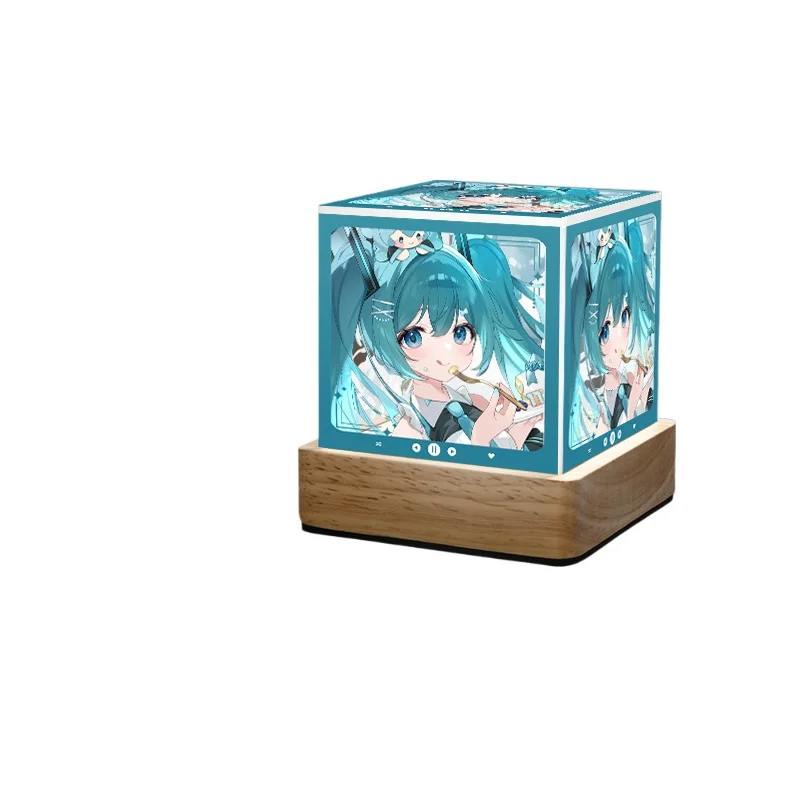Hatsune Miku USB Cube Lampu Malam Anime Dekorasi Meja Minimalis Dekorasi Desktop Ornamen Dekoratif Kelas Atas Hadiah Lucu