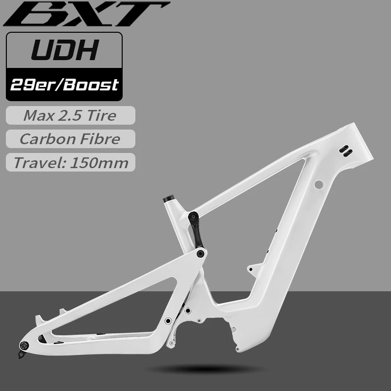 

Карбоновая рама для электровелосипеда BXT 29er E-MTB с полной подвеской, ход подвески 150 мм, рама для AM-велосипеда.