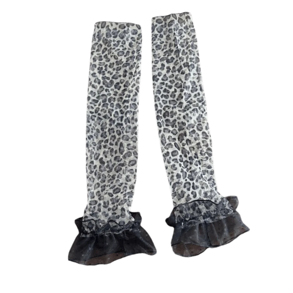 

Breathable Lolita Arm Sleeves Bow Transparent Long Fingerless Gloves Polka Dot Pattern Arm Protection Mesh Sunscreen Sleeves