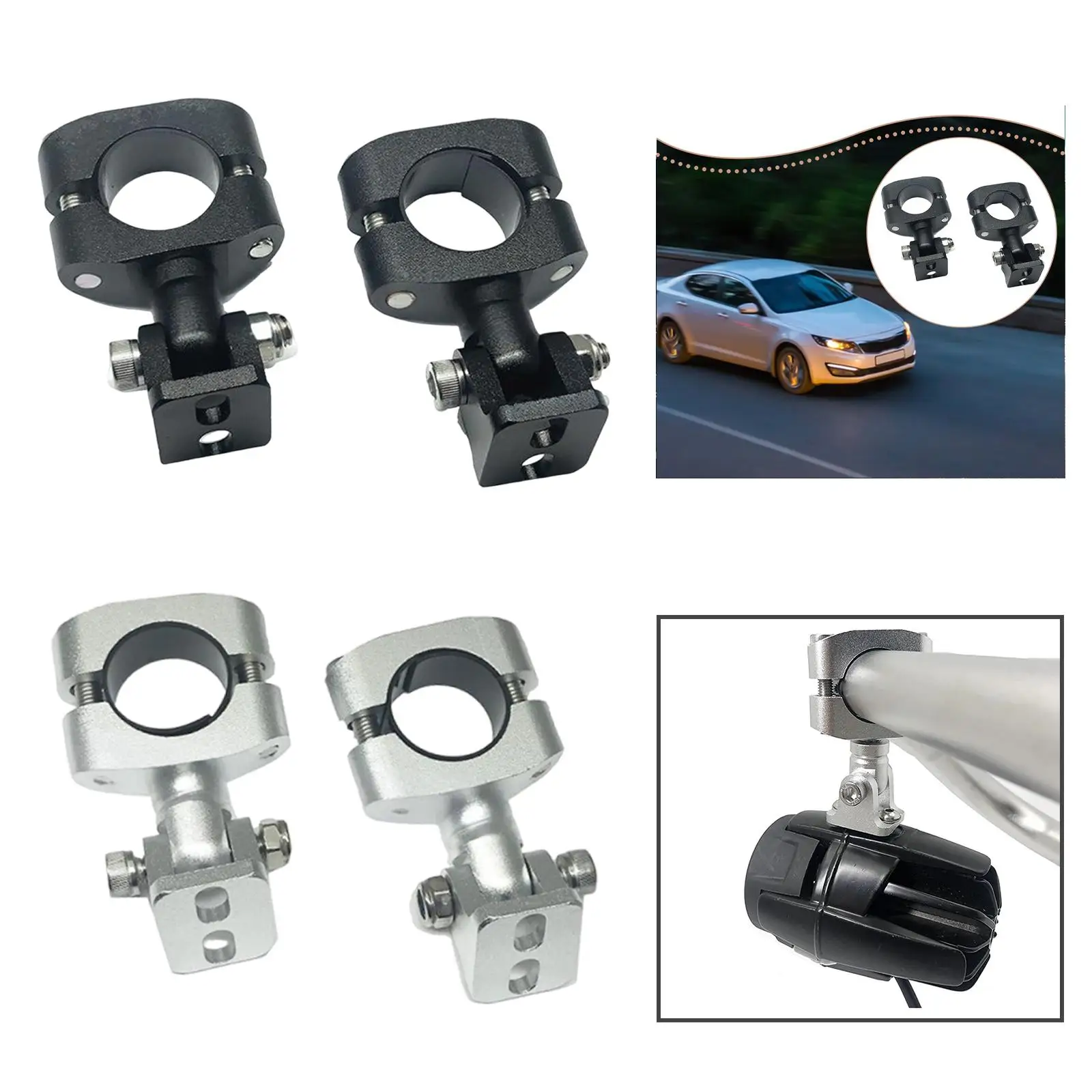 Direct Fit Motorcycle Light Bracket 22mm 25mm Crash Bar Mount Swivel Spotlight Holder for BMW R1200GS R1250GS Adventure
