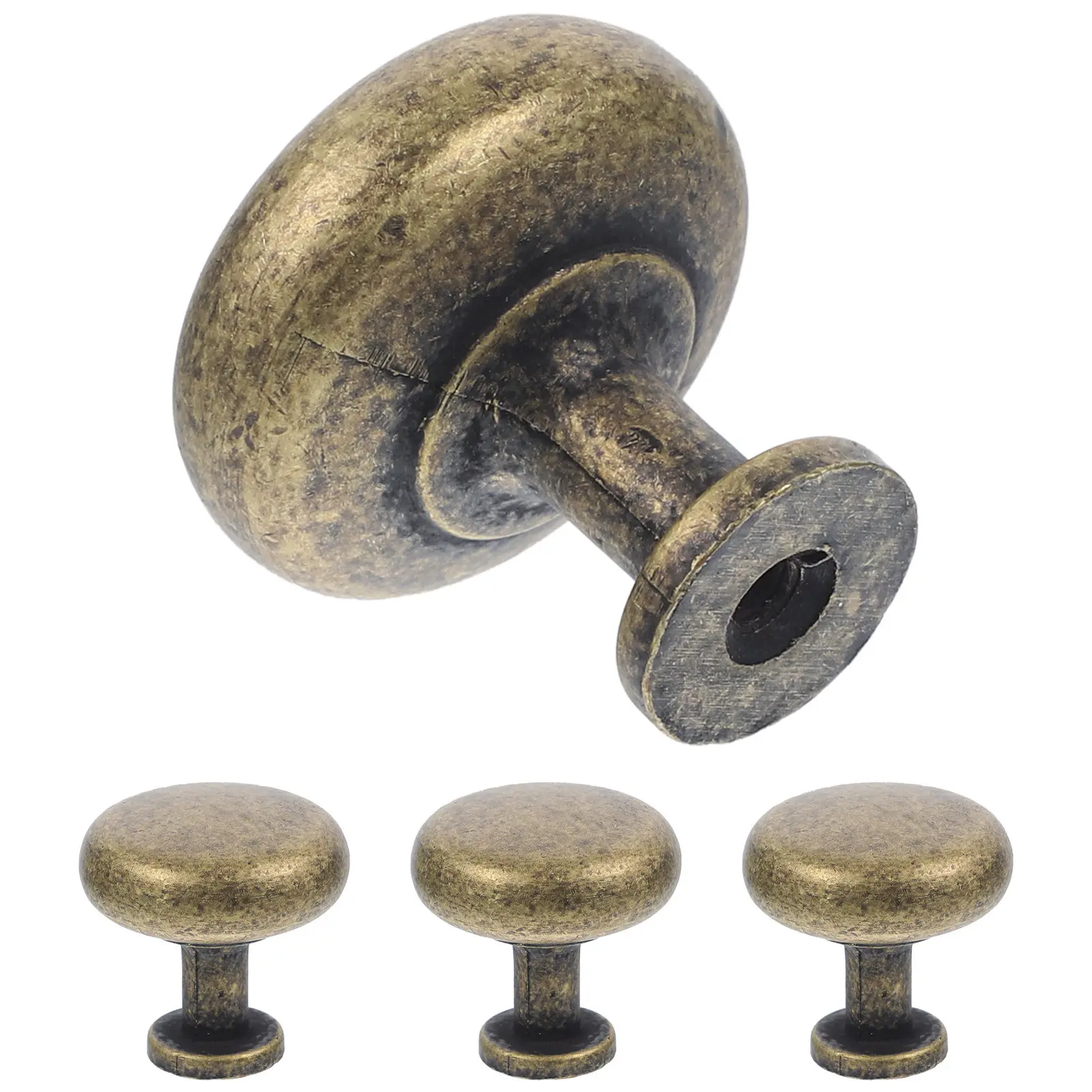 4Pcs Vintage Brass Metal Drawer Pulls Zinc Alloy Furniture Handles Cabinet Wardrobe Door Replacement Hardware Door Handle