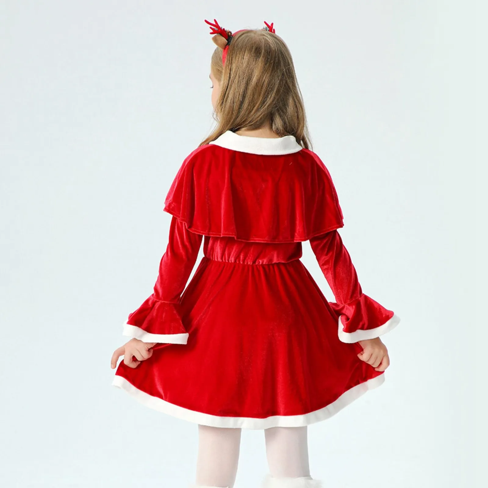 Christmas Dresses for Girl Kids Red Knitted Dresses for Child Party Santa Claus Dress For Girl Christmas Cosplay Costume 3-10Y