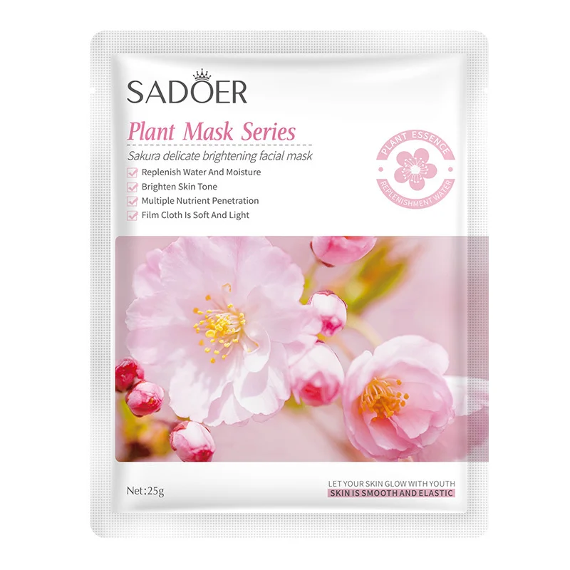 SADOER Sakura Brightening Facial Masks Moisturizing Soft And Light Hydrating Nicotinamide Lifting Firming Face Mask Skin Care