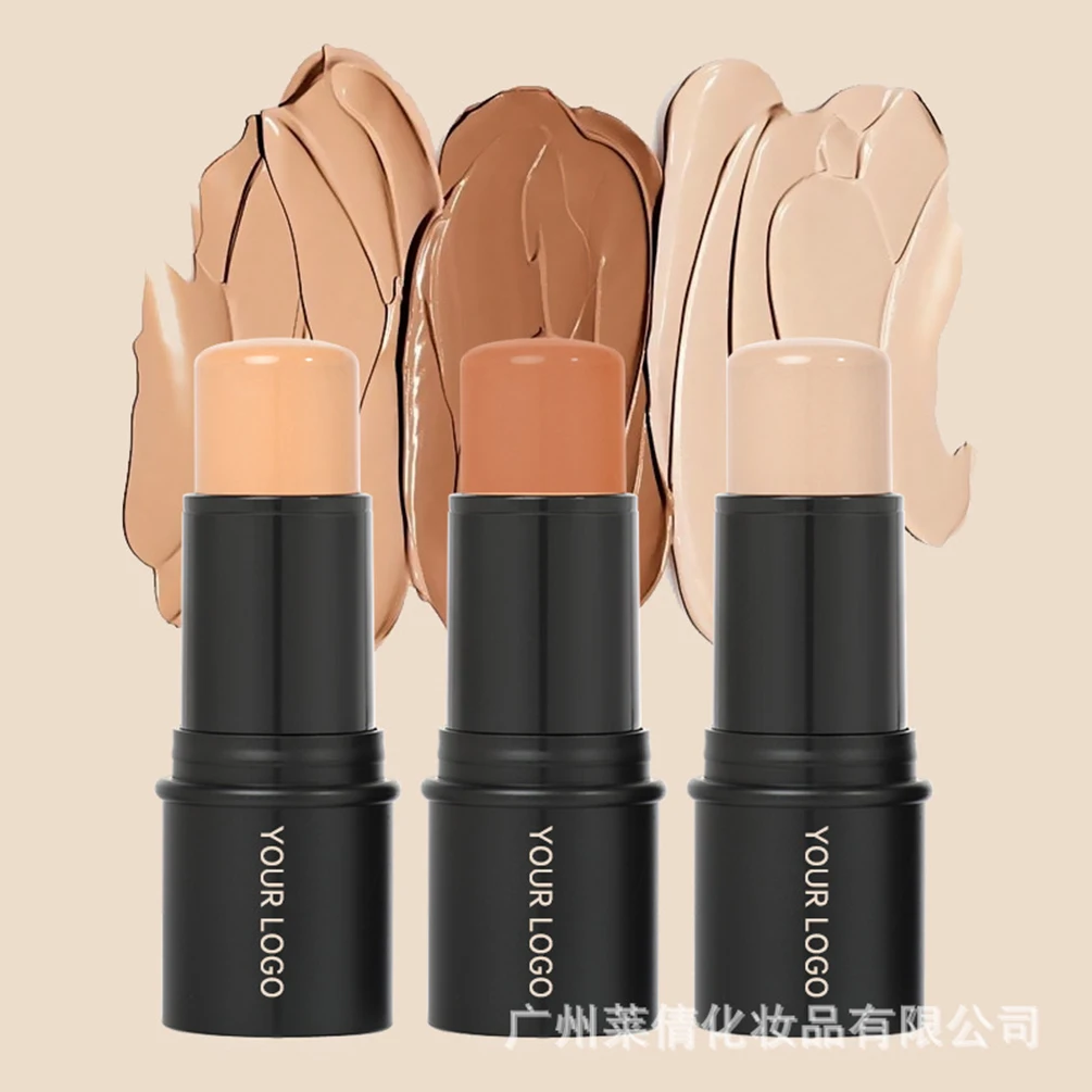 10색상 개인 상표 컨실러 스틱 방수 땀 방지 맞춤 로고 오래 지속되는 천연 메이크업 도매 검정색 튜브