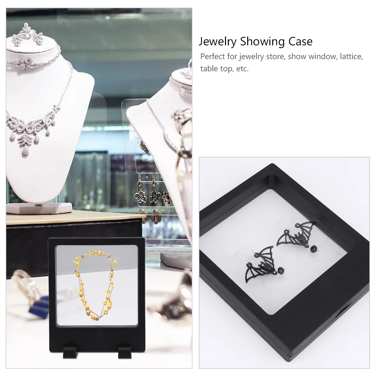 

3 Pcs Jewelry Display Stand Rack Case Acrylic PE Film Holder Durable For Store Window Showcase Coins Stamps