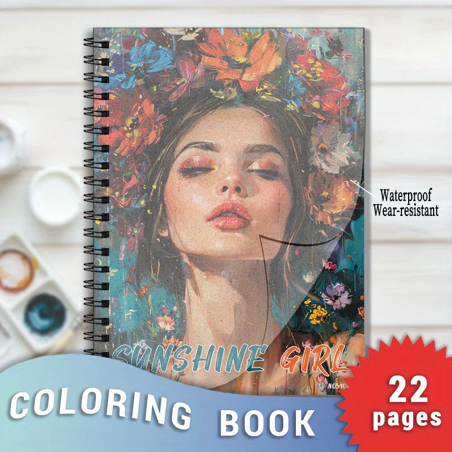 

Beauty Coloring Book Positive Emotion Management 8.3 X 11.2 Inches 22 Pages Stress Relief Character Art for Unzips