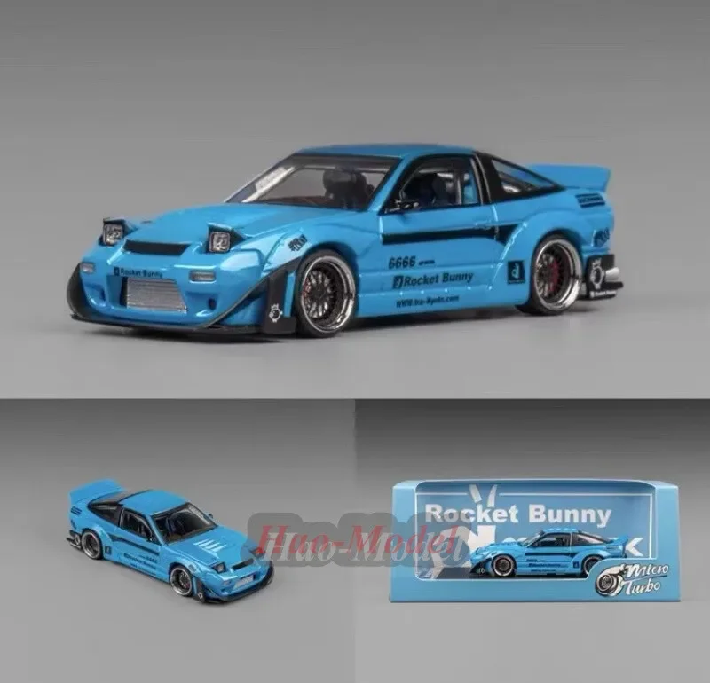 micro-turbo-1-64-for-nissan-180sx-alloy-diecast-model-car-hobby-ornaments-gifts-blue