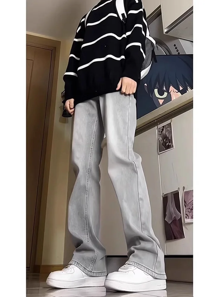 

Cleanfit American Cement Color Men's Jeans High Street Slimming Long Leg Effect Loose Straight Leg Winter Faion Jeans