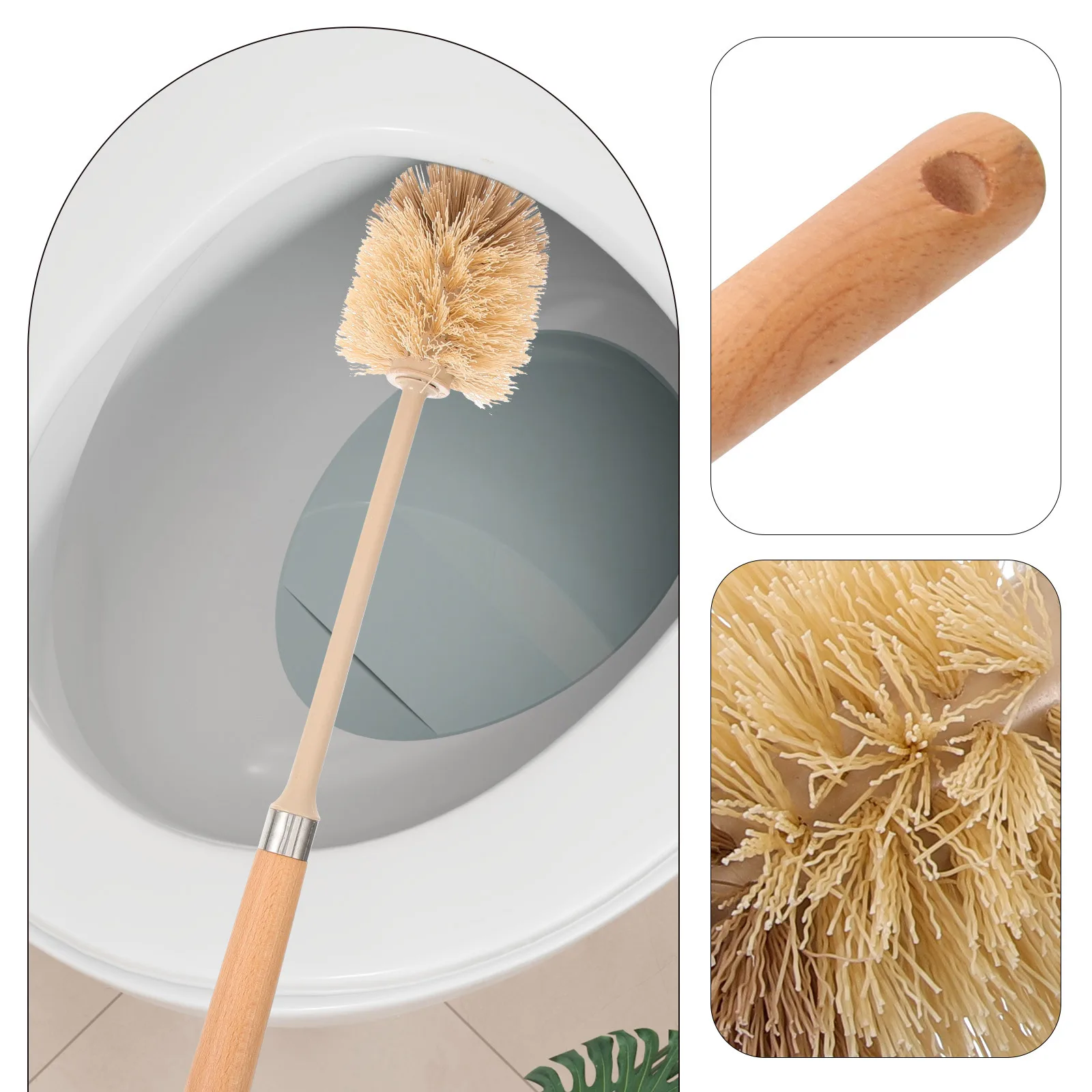 

Wooden Toilet Brush Long Handle Stainless Steel Bathroom Scrubber Bowl Cleaner Multi Functional Kitchen Bathtub Tool Home Use