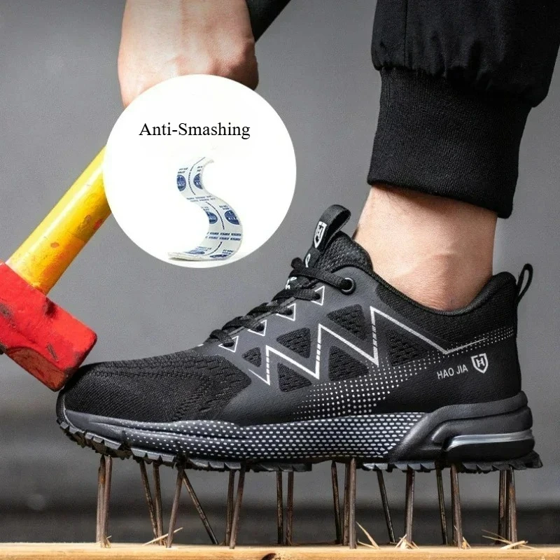 Men's Safety Shoes Anti-Smashing Steel Toe Shoes Indestructible Wear-resistant Men Boots Puncture Proof Work Safety Boots 안전화 image 4