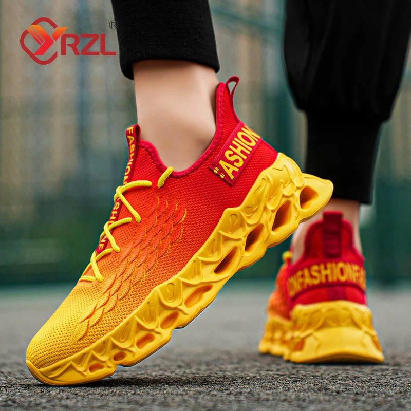 YRZL أحذية رجالية أحذية رياضية مريحة تنفس احذية الجري الرجال حذاء رياضي للتنس حجم 39-46 أحذية المشي رجل