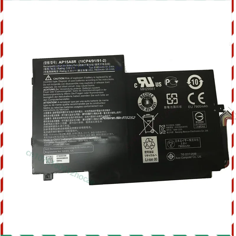 

Новый оригинальный аккумулятор AP15A3R 3,75 В, 30 Втч для серии Acer Aspire Switch 10 SW3-013