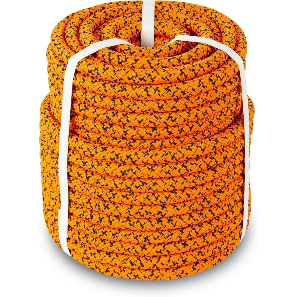 15-133 1/2 بوصة × 125 قدم حبل أربوريست مزدوج المضفر، سعة تحميل 7200 رطل، ثابت غير قابل للتمدد، ألوان متنوعة