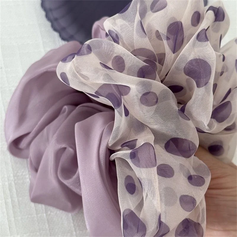 ยางมัดผมผ้าซาตินลายโพลก้า