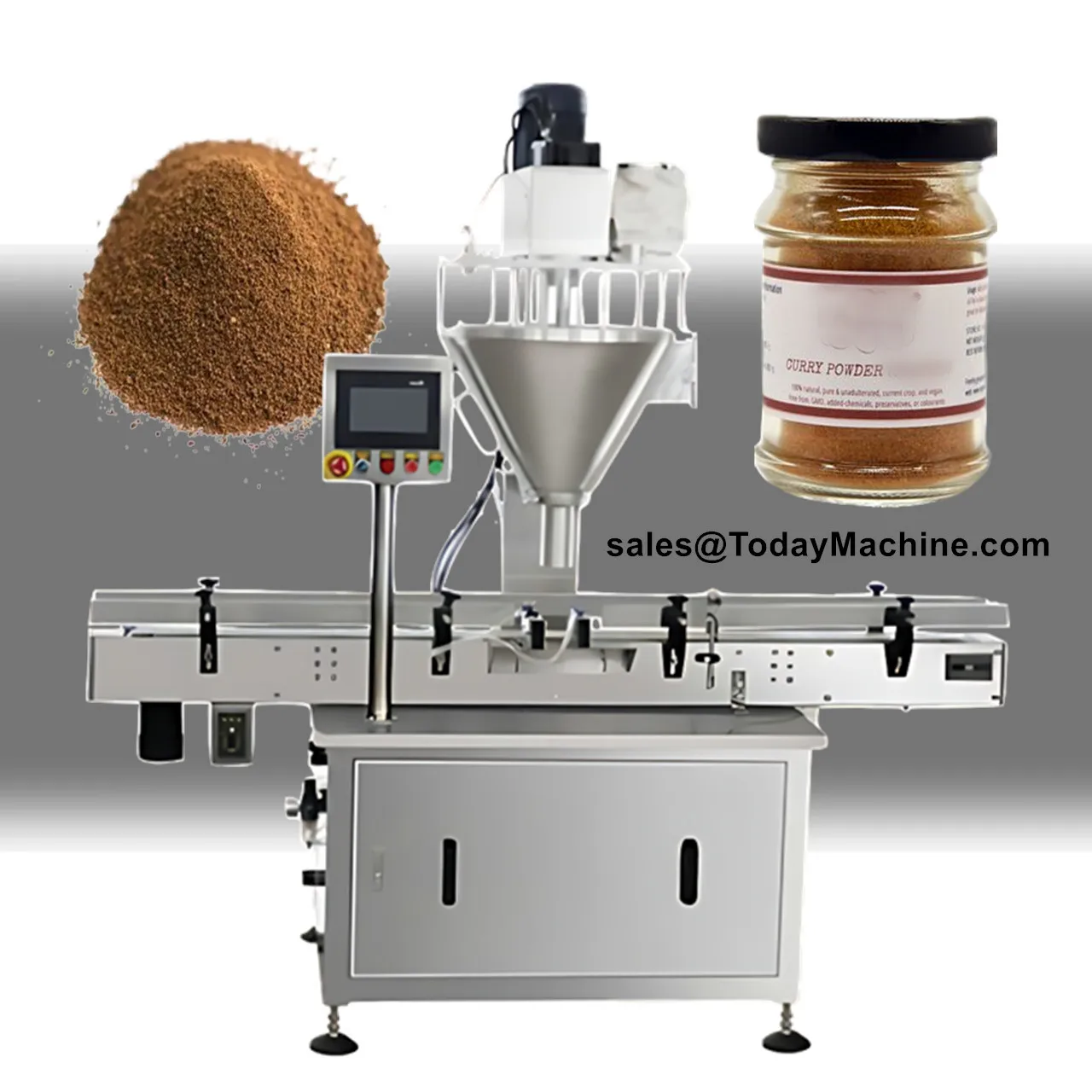 Automatic Milk Coffee Powder Bottling Filling Seasoning Flour Powder Round Flat Bottle Jar Filler