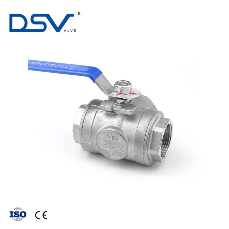 DSV Brand CF8 CF8M Stainless Steel 3 Way Ball Valve