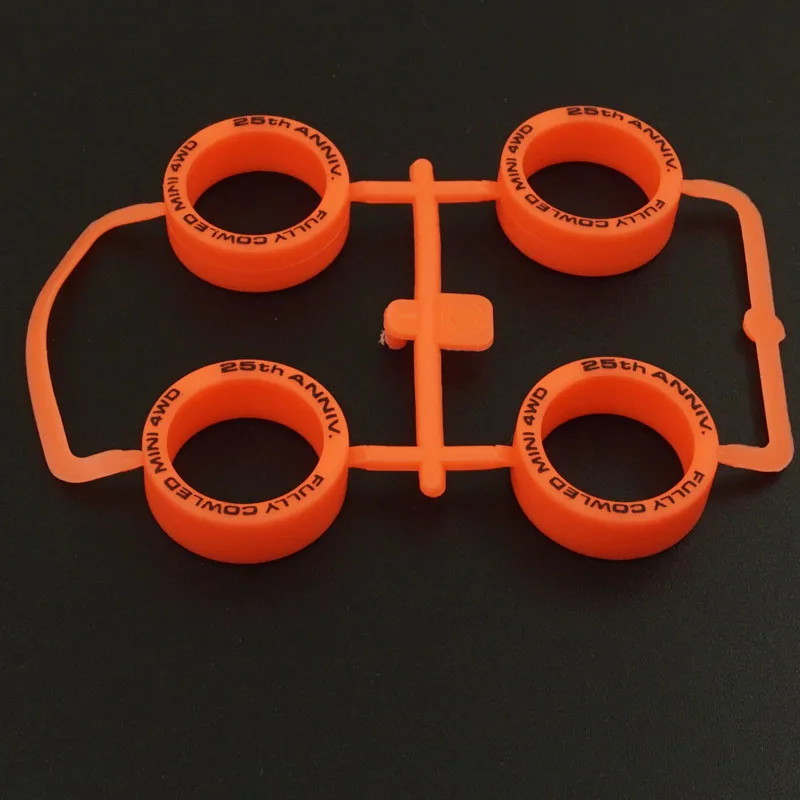 self made tamiya mini 4wd tires rubber medium lettering tires black white yellow blue red purple pink  green orange colors