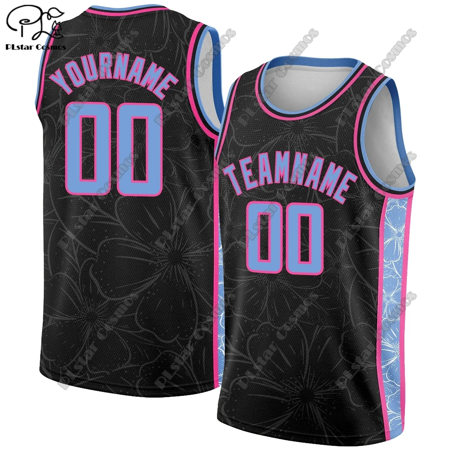 PLstar Cosmos 3D Printed New Customized Gradient Contrast Color Graffiti Fashion Men's Summer Vest Authentic Basketball Jersey 9